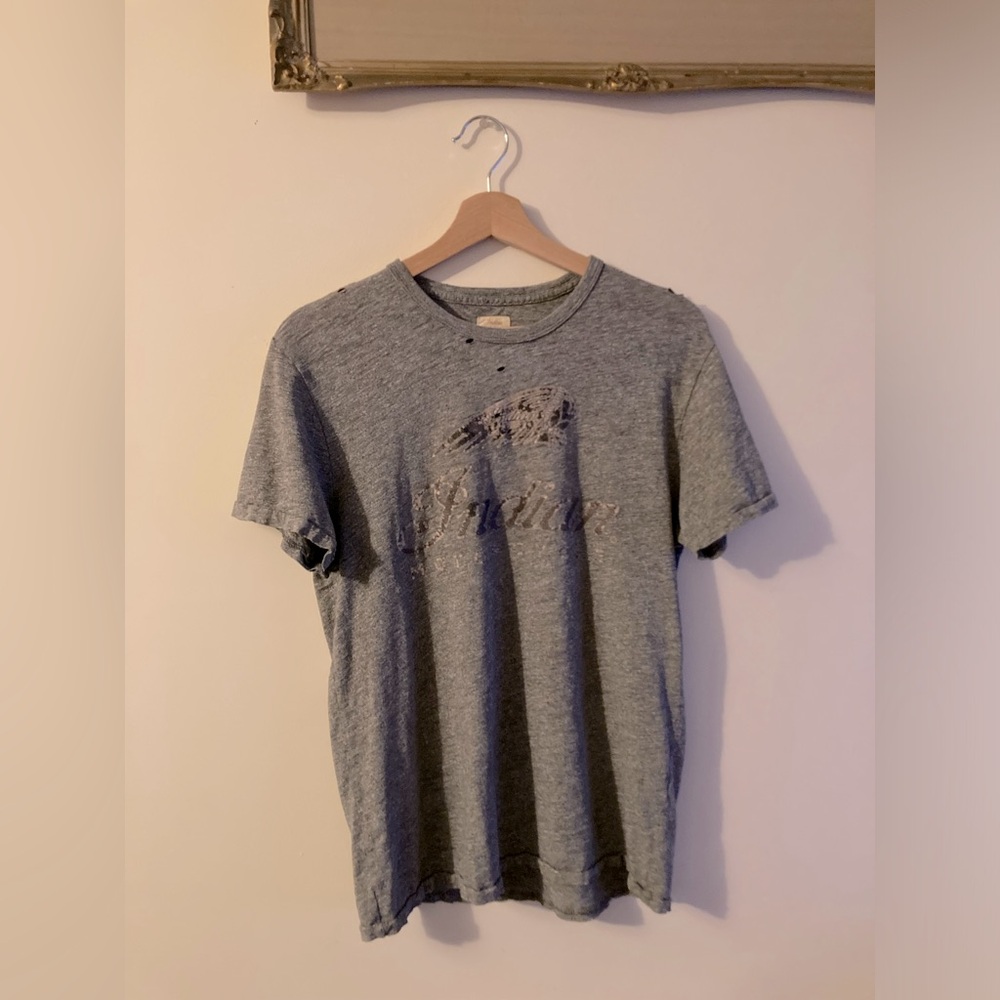 Lucky Brand Vintage Thrashed Indian Motorcycle Tee Grey Shirt Men’s Size Small